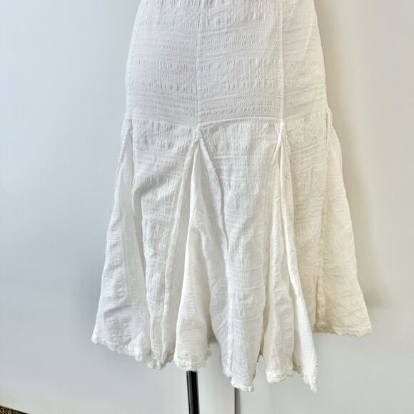 Ralph Lauren Black Label Paneled Skirt Knee-Length White Cotton 6 - Picture 8 of 10